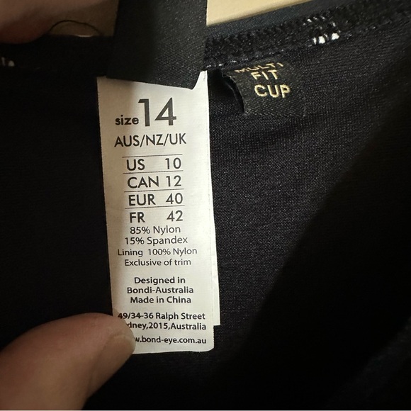 Slimming Black One Piece Swimsuit US sz 10 Barbiecore Pinup Bond-eye Ruching - Picture 7 of 10